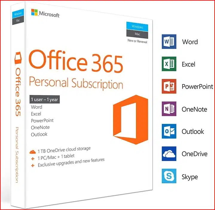 Microsoft Office 365 Personal - 1 Usuário PC / MAC - 1 Ano (Licença Digital)