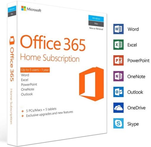 Microsoft Office 365 Home - 6 Usuários PC/MAC - 1 ano (Licença Digital)