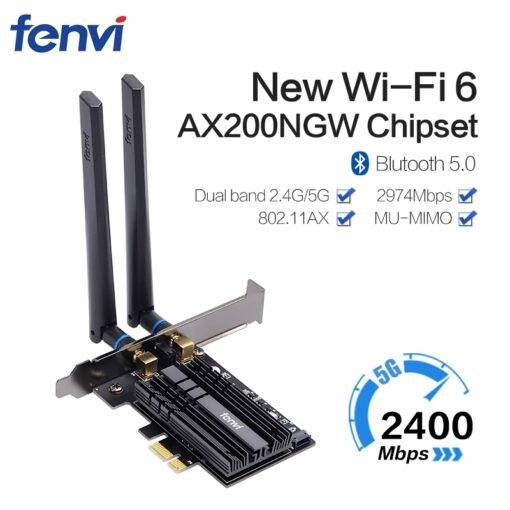 Placa de Rede Wifi/Bluetooth 1Banda dupla 2974mbps ax200 2.4g/5ghz 802.11ac/ax Bluetooth 5.0