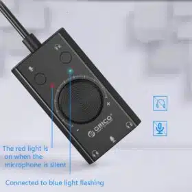 Placa de Som Externa para Desktop/Portátil Áudio Estéreo Orico