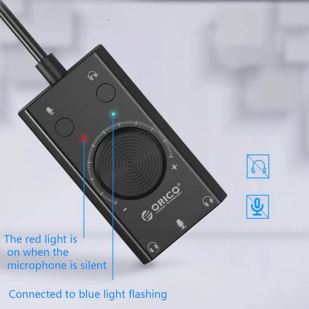 Placa de Som Externa para Desktop/Portátil Áudio Estéreo Orico