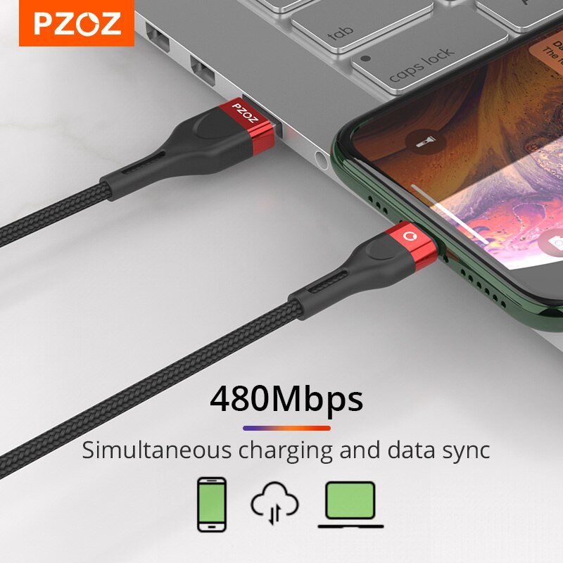 Cabo de carregamento rápido PZOZ lightning para Apple iPhone/iPad 1M - Image 2