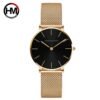 Relógio Feminino Hannah Martin Pulseira Aço Inoxidável - Gold Black