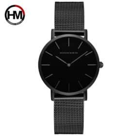 Relógio Feminino Hannah Martin Pulseira Aço Inoxidável - Full Black