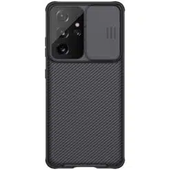 Capa Samsung Galaxy S21 Ultra c/ proteção da câmera slide – Preta