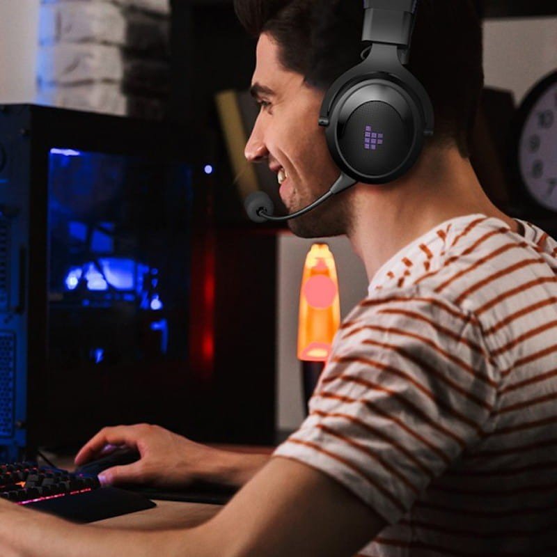 Auscultadores Gaming Tronsmart Shadow Wireless RGB PC/PS4/XBOX One/Nintendo Switch Preto/Violeta - Image 3