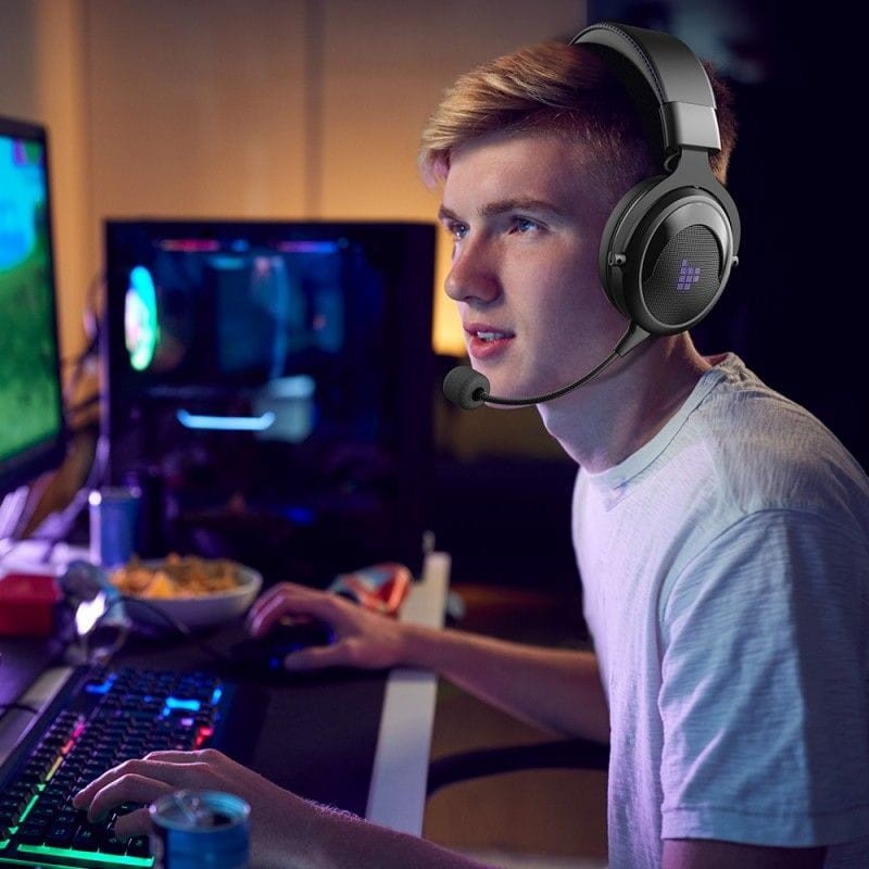 Auscultadores Gaming Tronsmart Shadow Wireless RGB PC/PS4/XBOX One/Nintendo Switch Preto/Violeta - Image 2