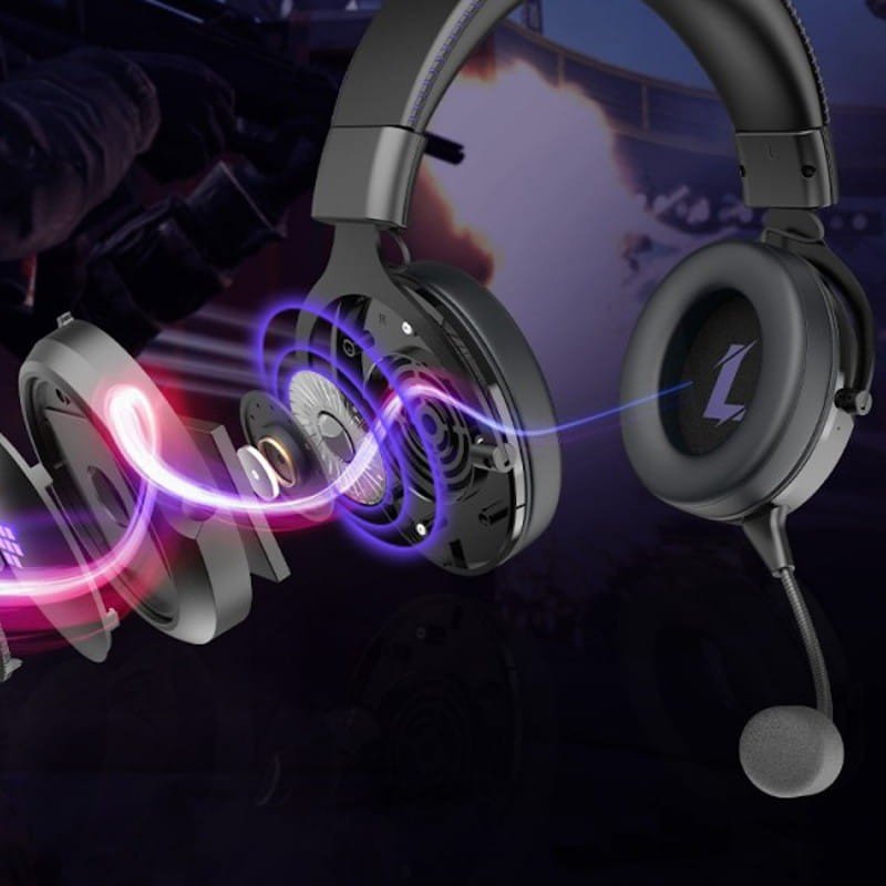 Auscultadores Gaming Tronsmart Shadow Wireless RGB PC/PS4/XBOX One/Nintendo Switch Preto/Violeta - Image 10