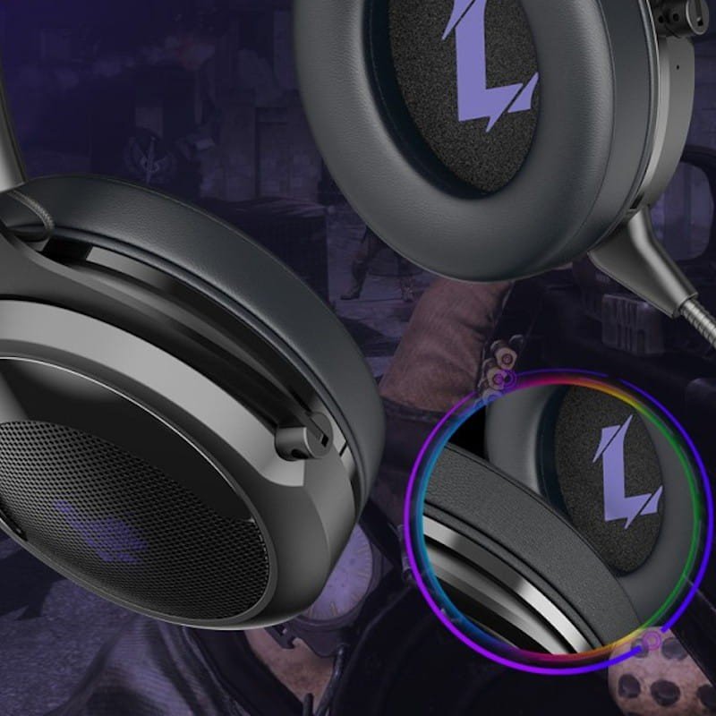 Auscultadores Gaming Tronsmart Shadow Wireless RGB PC/PS4/XBOX One/Nintendo Switch Preto/Violeta - Image 7