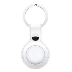 Porta Chaves em Couro p/ Localizador Apple Airtag (Branco)