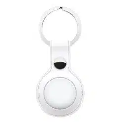 Porta Chaves em Couro p/ Localizador Apple Airtag (Branco)