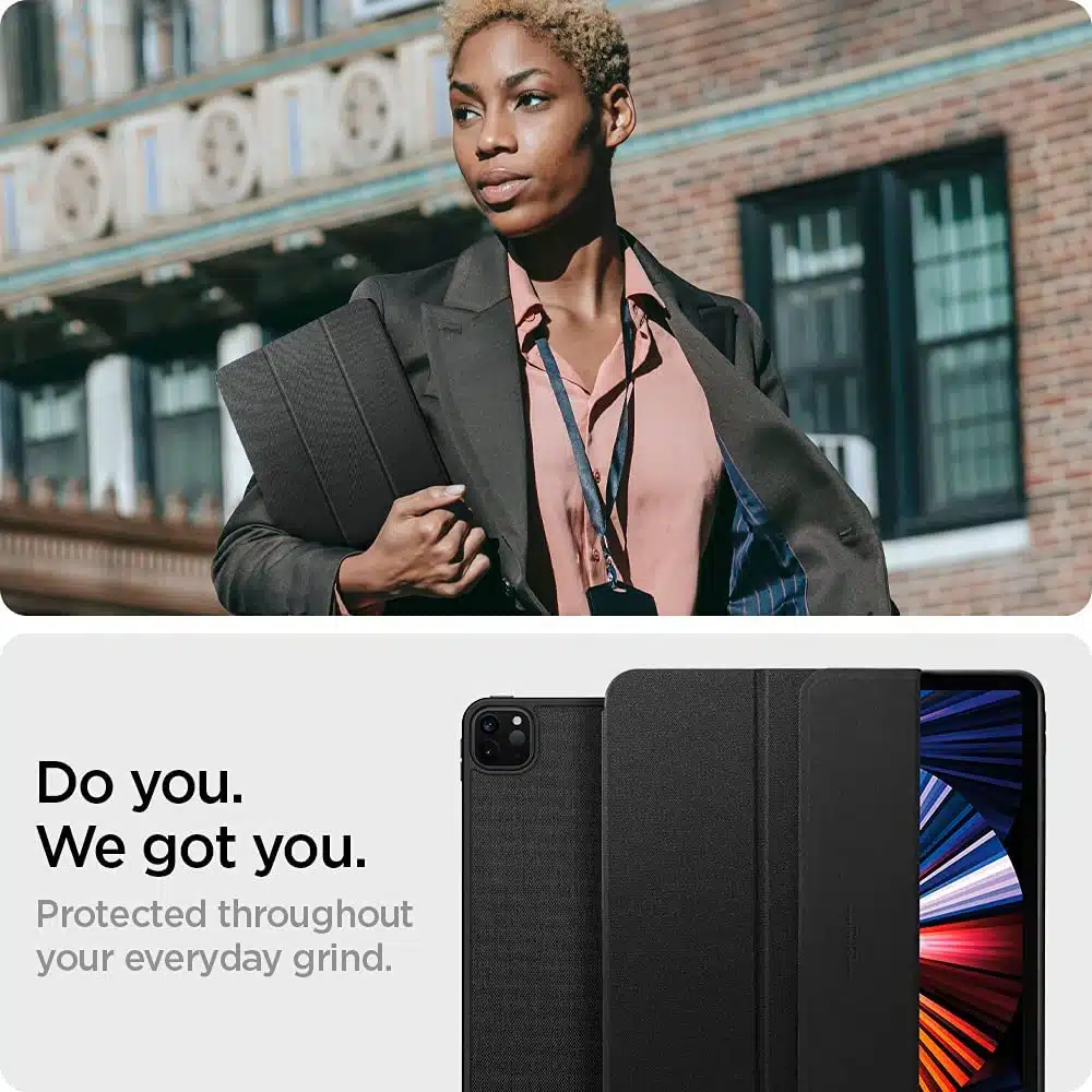 Capa Premium Spigen Urban Fit iPad Pro 12.9 2021 5th Generation com Pencil Holder Preta - Image 4