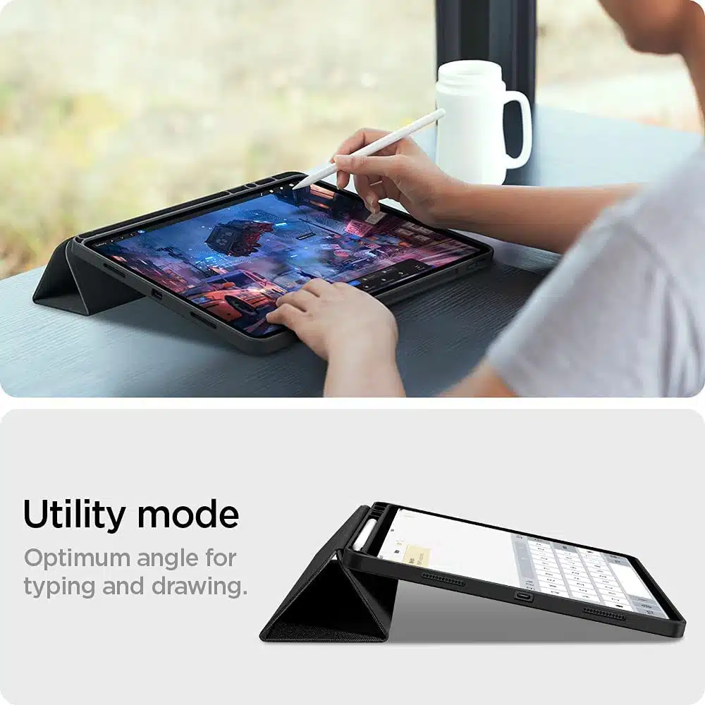 Capa Premium Spigen Urban Fit iPad Pro 12.9 2021 5th Generation com Pencil Holder Preta - Image 2