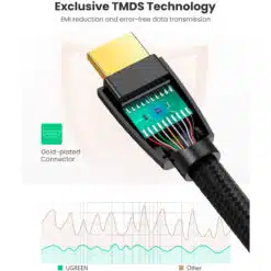 Alternative view of Cabo HDMI UGREEN HD118 M/M 4K Ultra HD HDMI 2.0 1.5m Trançado Preto