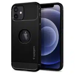 Capa Spigen iPhone 12/12 Pro Case Rugged Armor Preta
