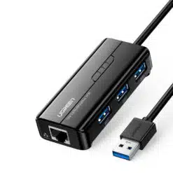 Hub UGREEN 20265 USB 3.0 com Gigabit Ethernet Preto