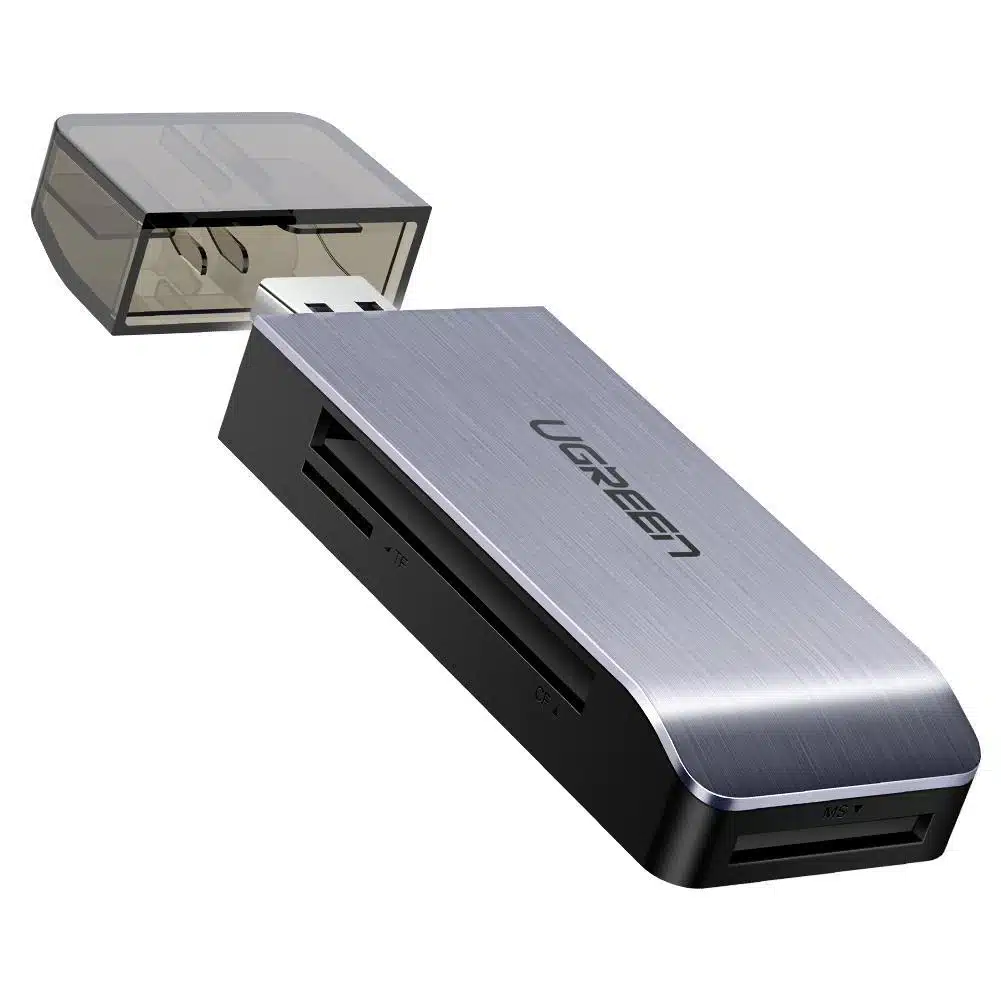 Leitor de Cartões UGREEN CM180 4-in-1 USB 3.0 Cinza
