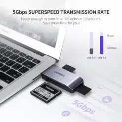 Leitor de Cartões UGREEN CM180 4-in-1 USB 3.0 Cinza - Image 4