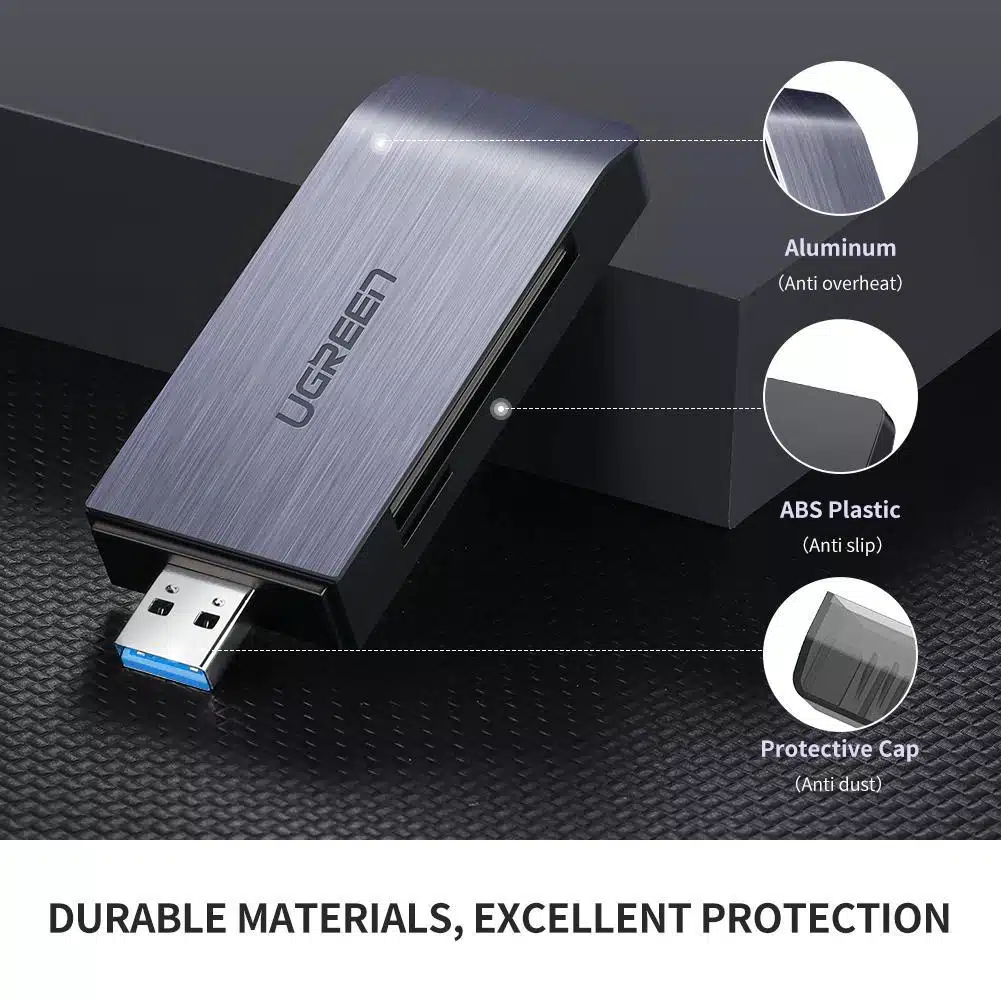Leitor de Cartões UGREEN CM180 4-in-1 USB 3.0 Cinza - Image 7