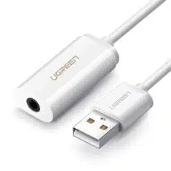 Placa de Som USB UGREEN US206 com Jack 3.5mm
