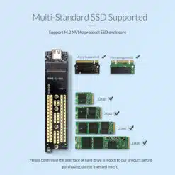 Alternative view of Caixa Externa M.2 Orico TCM2-C3 SSD M.2 NVMe USB 3.1 Type-C 10Gbps Transparente/Azul