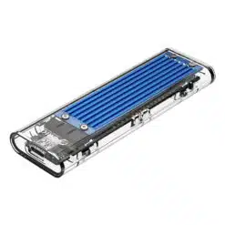 Caixa Externa M.2 Orico TCM2-C3 SSD M.2 NVMe USB 3.1 Type-C 10Gbps Transparente/Azul