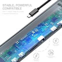 Alternative view of Baseus Docking Station Enjoyment Series Type-C Adaptador HUB para Portatil 10 em 1 Cinza