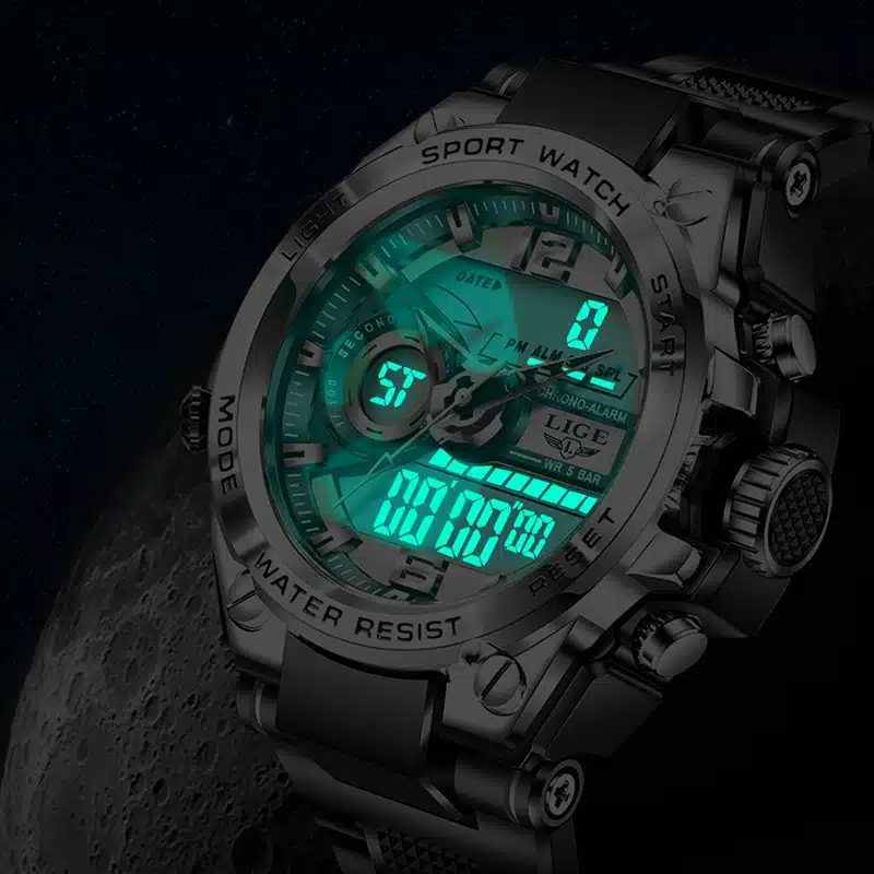 Relógio Lige Tático Militar Masculino Desportivo 50mm À Prova D'água - Image 3