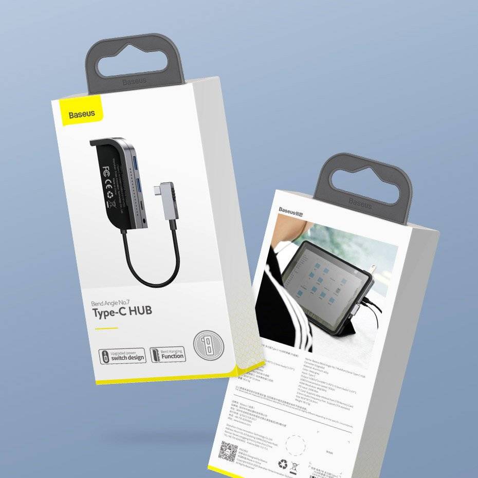 HUB multifuncional Baseus 6 em 1 USB Tipo C, leitor de cartão de memória (USB 3.0, HDMI, micro SD) Fornecimento de energia 60 W - Image 3