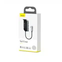 Alternative view of HUB multifuncional Baseus 6 em 1 USB Tipo C, leitor de cartão de memória (USB 3.0, HDMI, micro SD) Fornecimento de energia 60 W