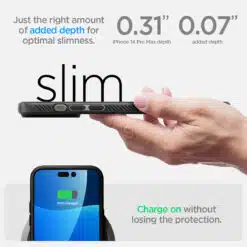 Alternative view of Capa Spigen Liquid Air iPhone 14 Pro Max Matte Black 6.7"