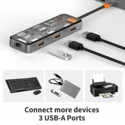 Alternative view of Hub Docking Station Multifuncional  Tipo C 8 em 1  WiWU Cyber ​​