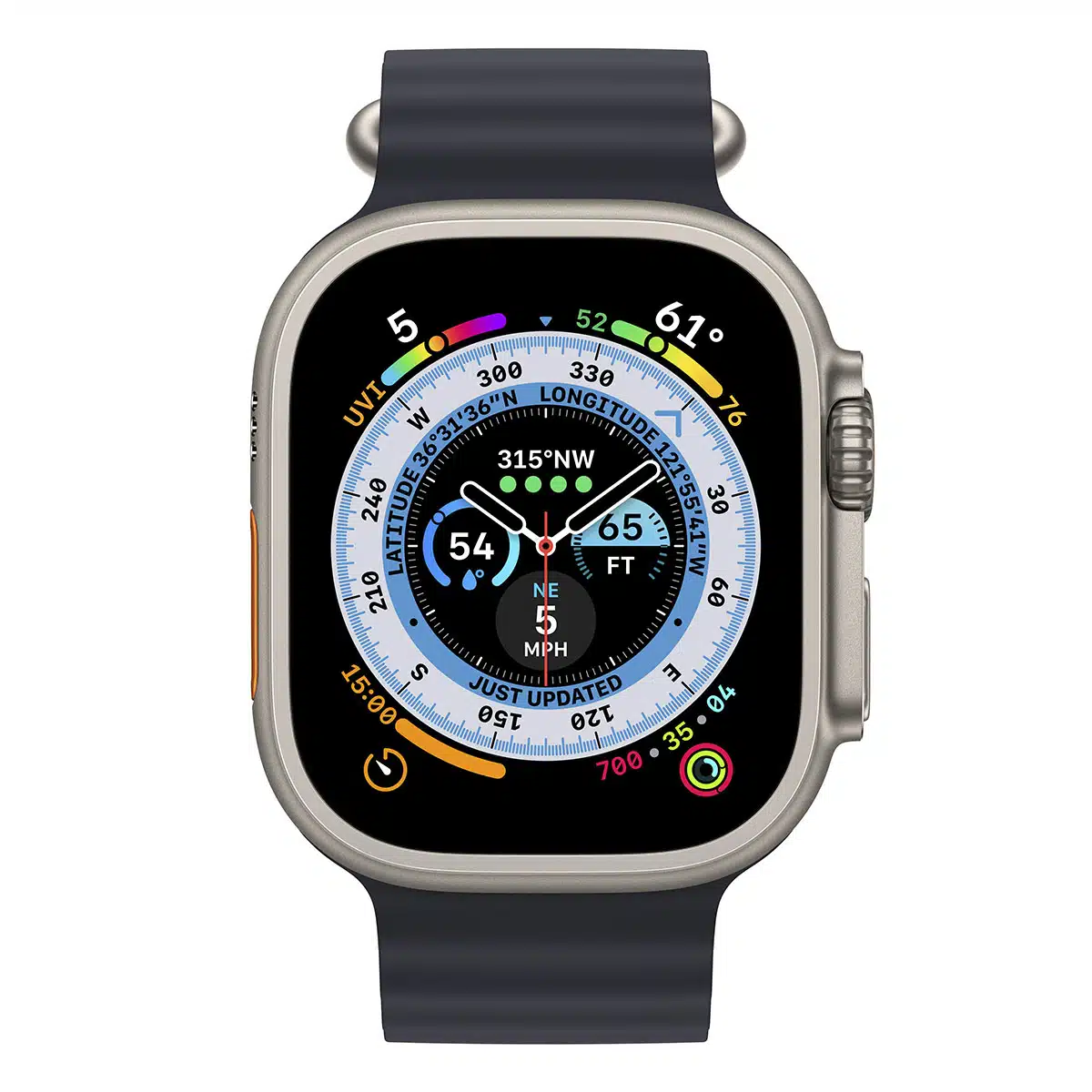 Apple Watch Ultra GPS+Cellular 49mm Titânio c/ Bracelete Ocean Meia-Noite - Image 2