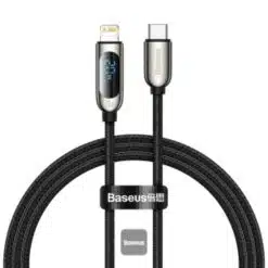 Cabo de Dados de Carregamento Rápido Tipo-C para lightnig (iPhone) Baseus Display  20W Preto (2m)