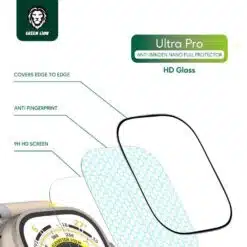 Alternative view of Pelicula de Proteção Antiquebra Green Lion Ultra Pro (Apple Watch Ultra 49mm) - Transparente