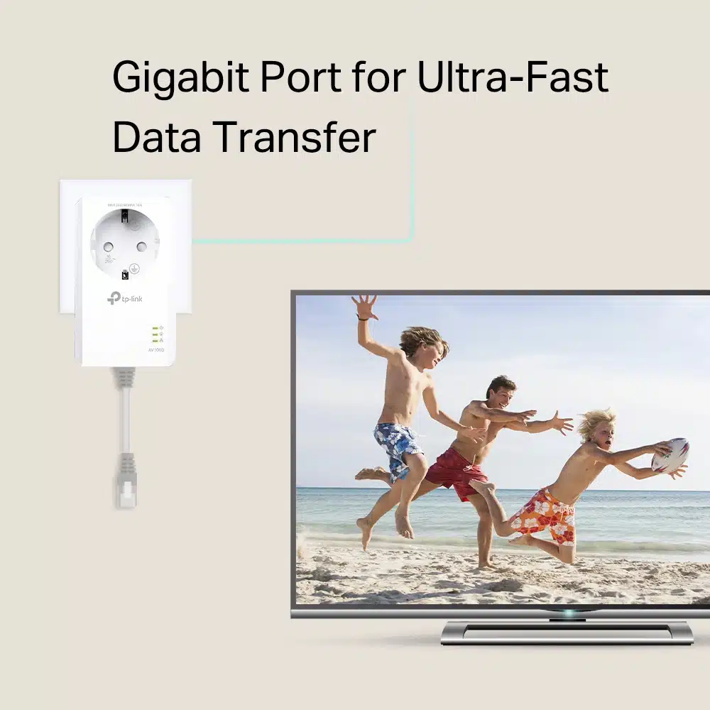 Powerline TP-Link AV1000 Gigabit Passthrough Powerline Starter Kit - Image 2