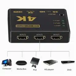 Alternative view of Switch HDMI 3 em 1 Saida HD 4K/1080P (Preto)