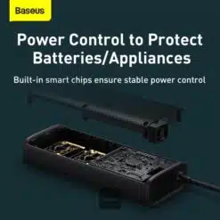 Alternative view of Inversor de carro Baseus 12V a 220V e saída dupla USB A, USB C 150W BS-CI15-02 Preto