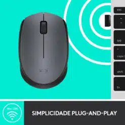 Rato Óptico Logitech M170 Wireless 1000DPI Cinza/Preto - Image 6