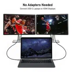 Alternative view of Cabo Type-C p/ HDMI 4K 30Hz M/M Qgeem Preto - 1Mtr