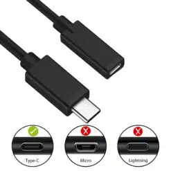 Alternative view of Cabo Extensão Ewent EC1037 USB-C M/F 1.8m Preto