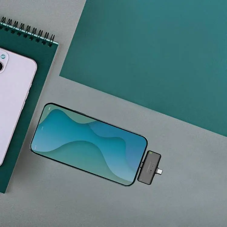 Microfone de lapela sem fio Powerology MFI Dual Connector  x2 Mic 2000mAh - Preto - Image 7