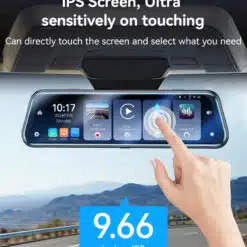 Alternative view of Espelho Retrovisor 9,66" de alta qualidade com CarPlay/Android Auto Streaming Yesido KM24