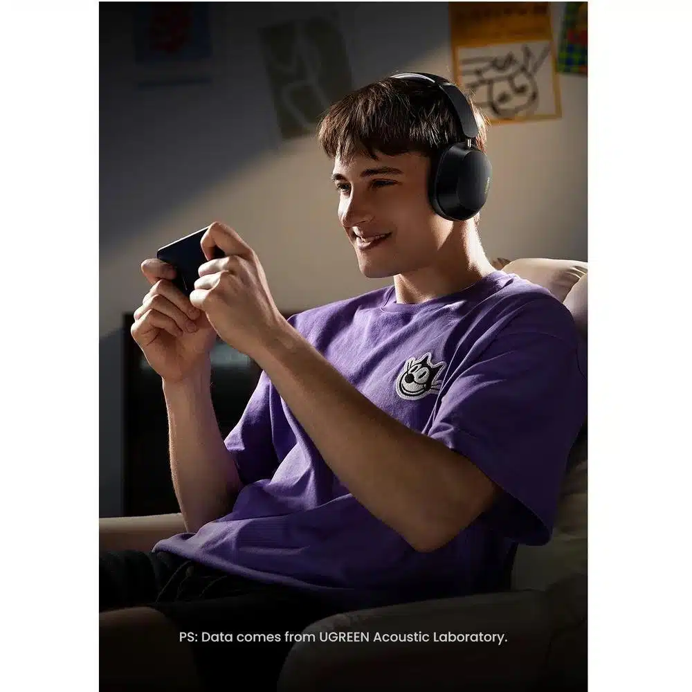 Headphone Bluetooth Ugreen Max5c 75h Espacial Anc 43db Cor Preto - Image 5