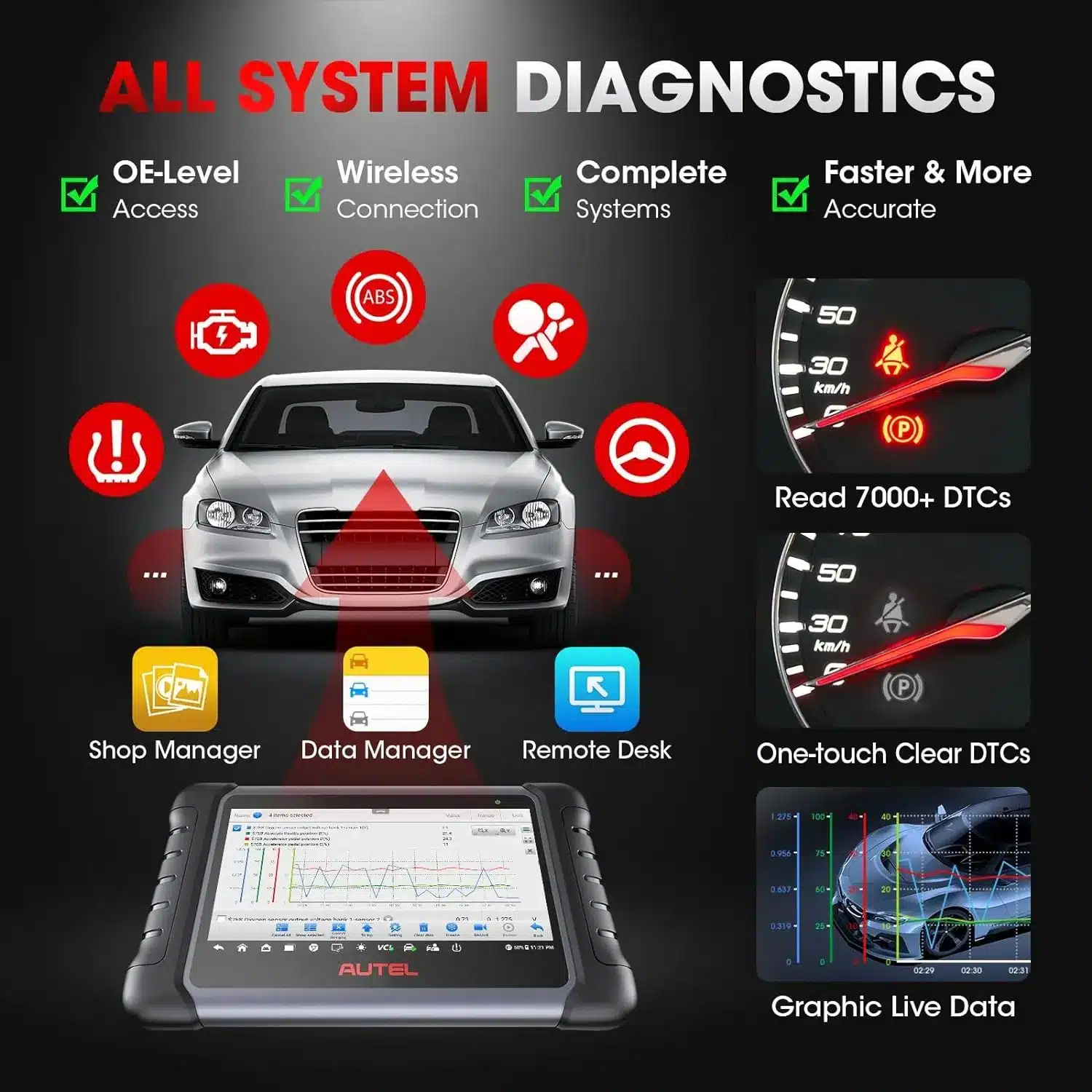 Máquina Diagnóstico OBD2 Autel MaxiCOM MK808K-BT - Imagem 2