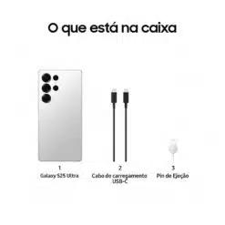 Smartphone Samsung Galaxy S25 Ultra 6.9" 12GB/512GB Dual SIM Branco Prateado Titânio - Imagem 3