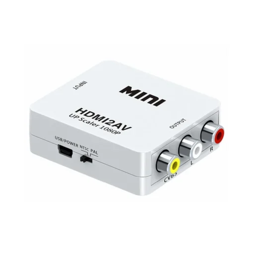 Conversor 1xHDMI audio-video digital para 3xRCA audio-video composto analógico