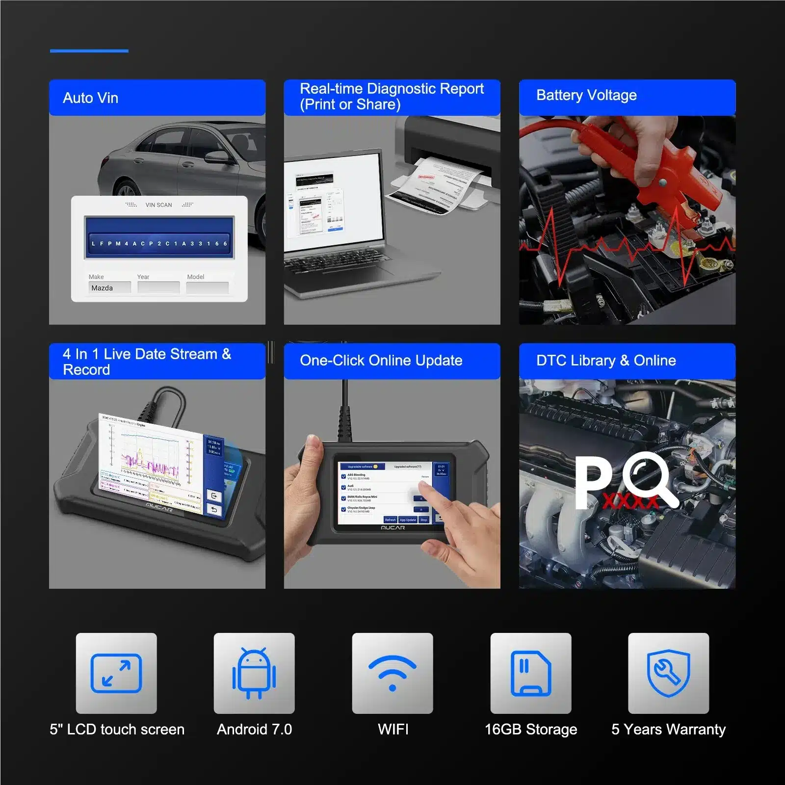 Scanner de Diagnóstico Automóvel MUCAR-CS6 - Image 9