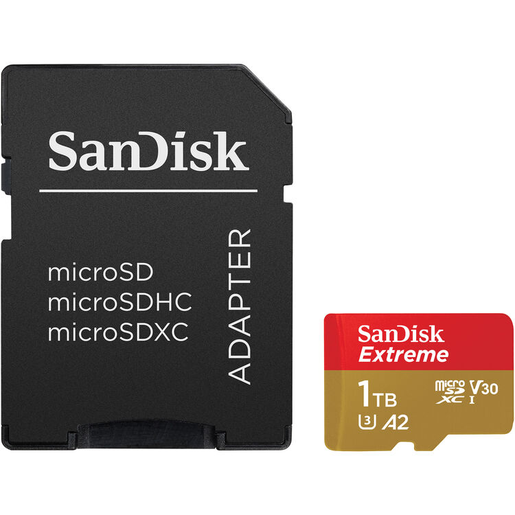 Cartão de memória microSDXC SanDisk Extreme UHS-I de 1 TB com adaptador SD
