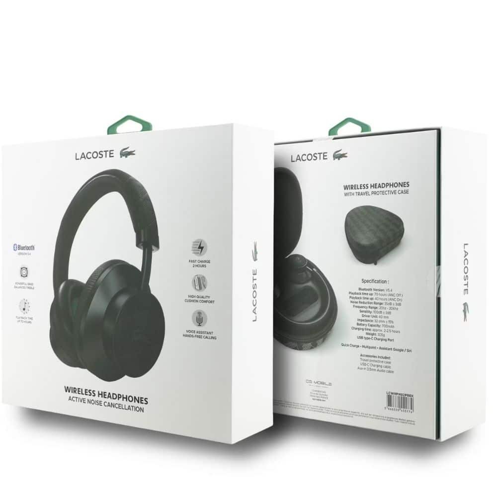 auscultadores Lacoste com tecnologia de cancelamento de ruído ativo angola loja online luanda